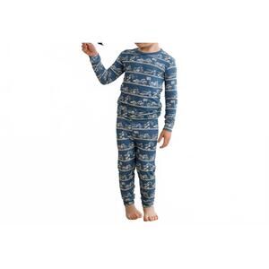 NEW KICKEE boy's long sleeve pajama set in blue